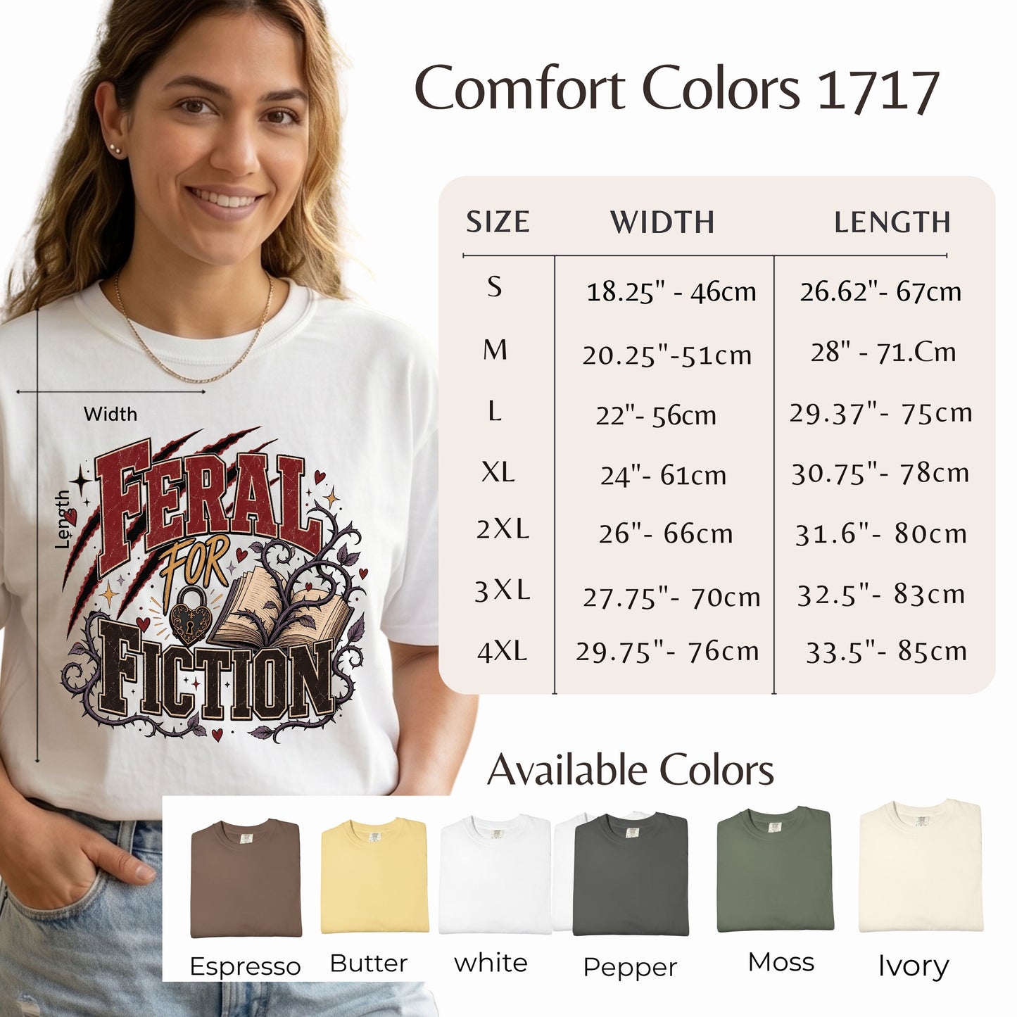 Feral for Fiction Shirt, Funny Book Lover T-Shirt, Romance Reader Tee, Bookish Graphic Shirt