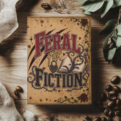 Feral for Fiction Journal, Book Lover Notebook, Romance Reader Journal, Dark Bookish Writing Journal, Literary Gift