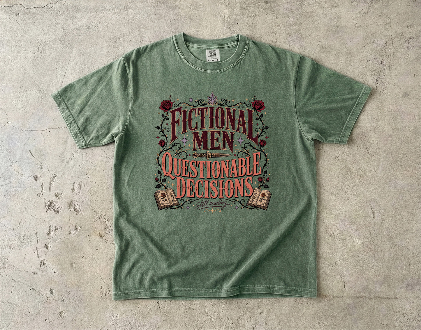 Fictional Men, Questionable Decisions Shirt, Romance Reader Shirt, Book Lover Tee, BookTok Gift