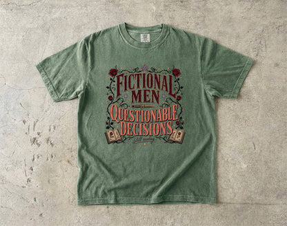 Fictional Men, Questionable Decisions Shirt, Romance Reader Shirt, Book Lover Tee, BookTok Gift