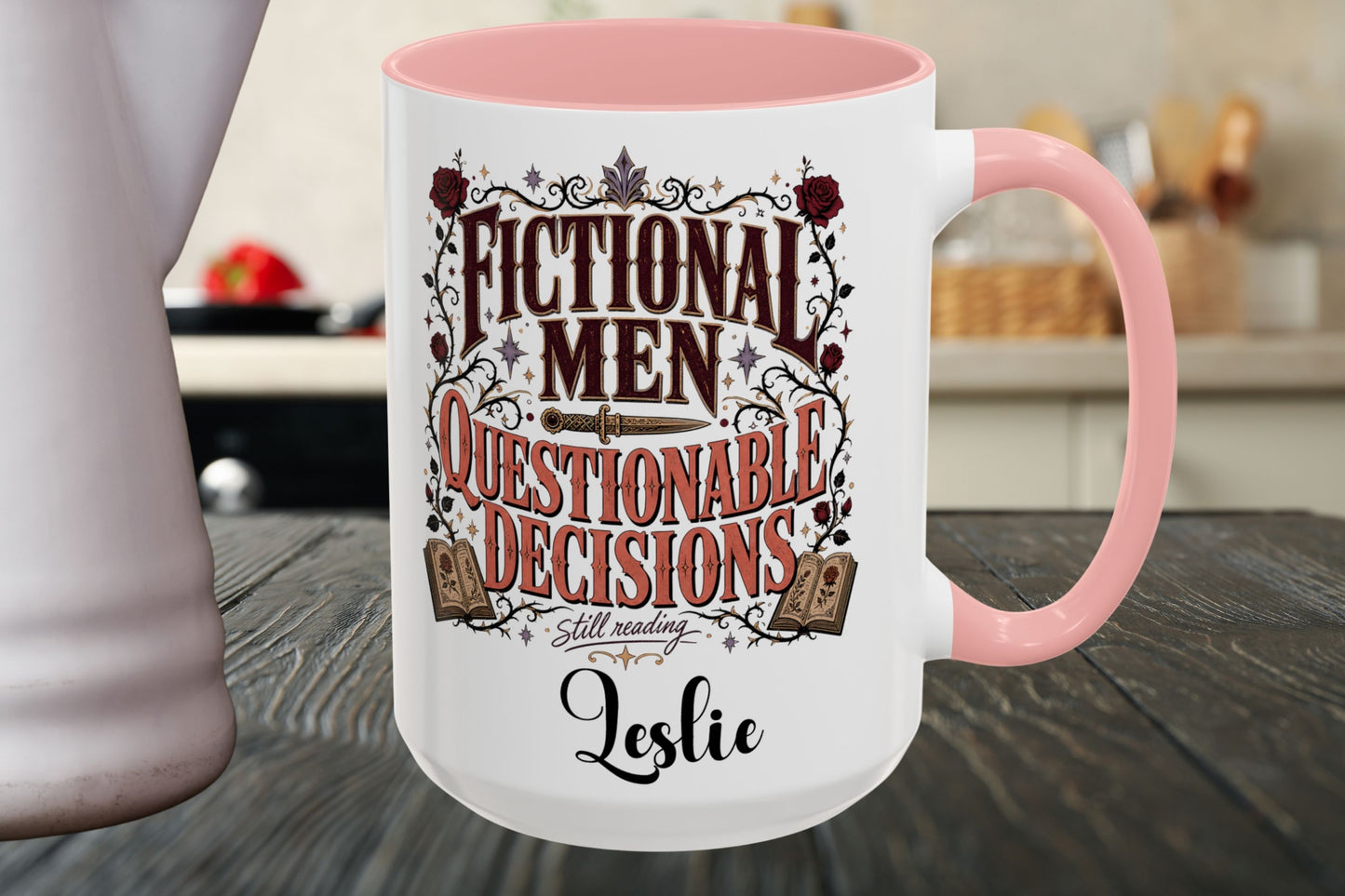 Personalized Fictional Men, Questionable Decisions Mug, Romance Reader Mug, Book Lover Gift, Custom Bookish Mug