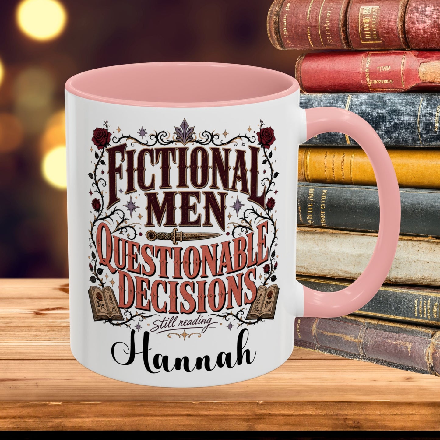 Personalized Fictional Men, Questionable Decisions Mug, Romance Reader Mug, Book Lover Gift, Custom Bookish Mug