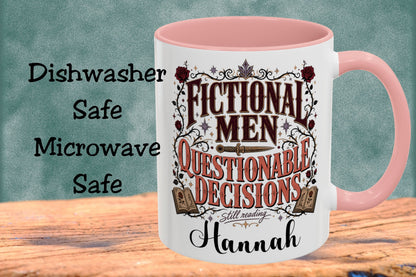 Personalized Fictional Men, Questionable Decisions Mug, Romance Reader Mug, Book Lover Gift, Custom Bookish Mug