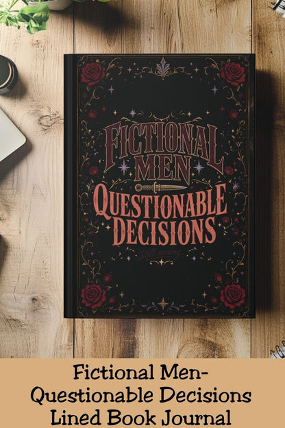 Fictional Men, Questionable Decisions Journal, Romance Reading Journal, Book Lover Notebook, Dark Academia Bookish Gift