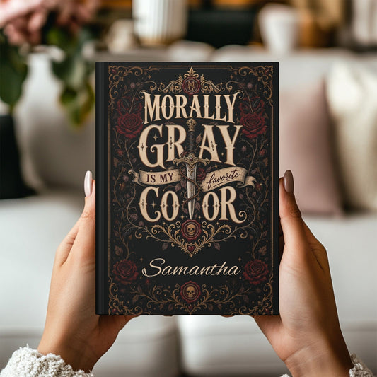 Personalized Morally Gray Is My Favorite Color Journal, Dark Romance Book Lover Notebook, Custom Name Reader Gift