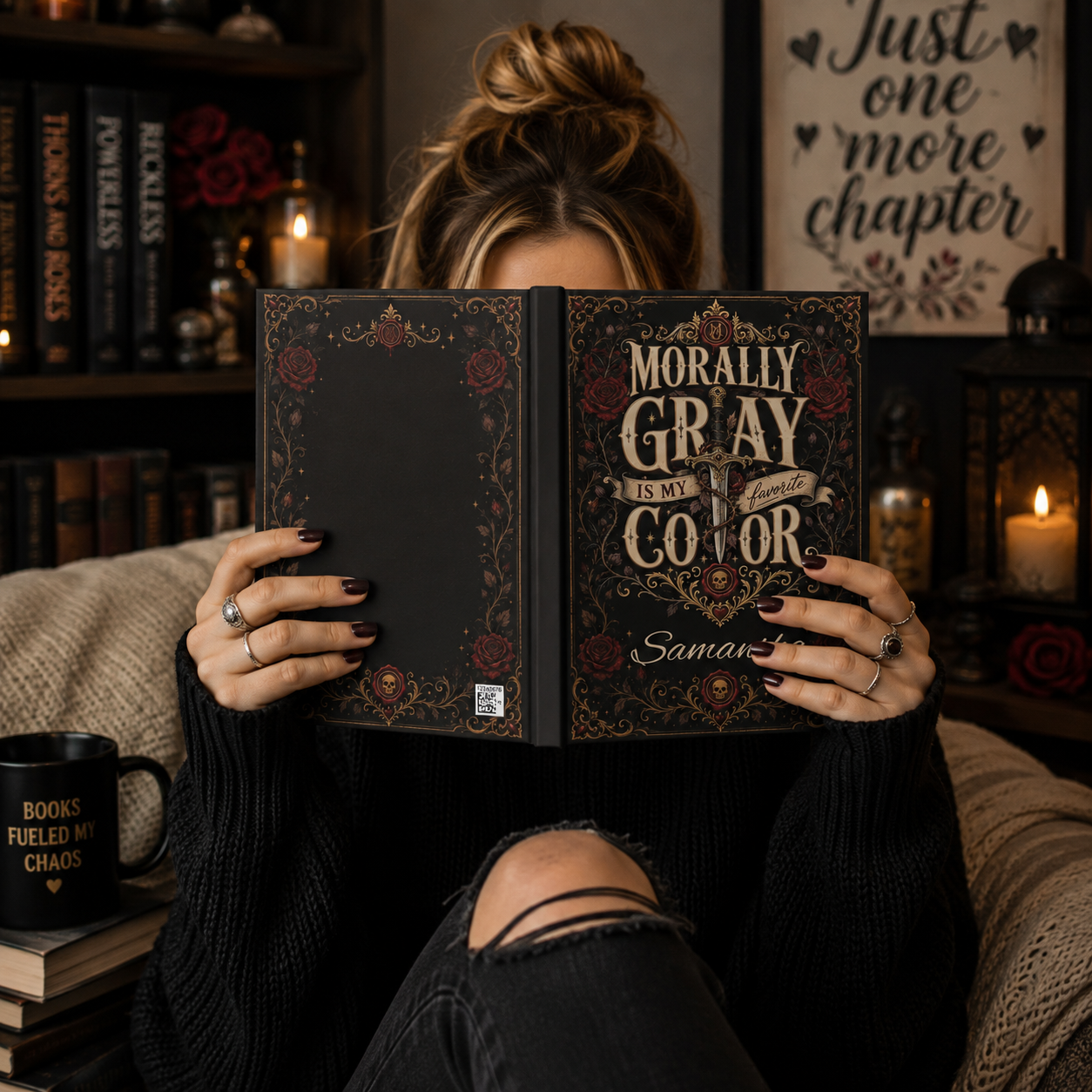 Personalized Morally Gray Is My Favorite Color Journal, Dark Romance Book Lover Notebook, Custom Name Reader Gift