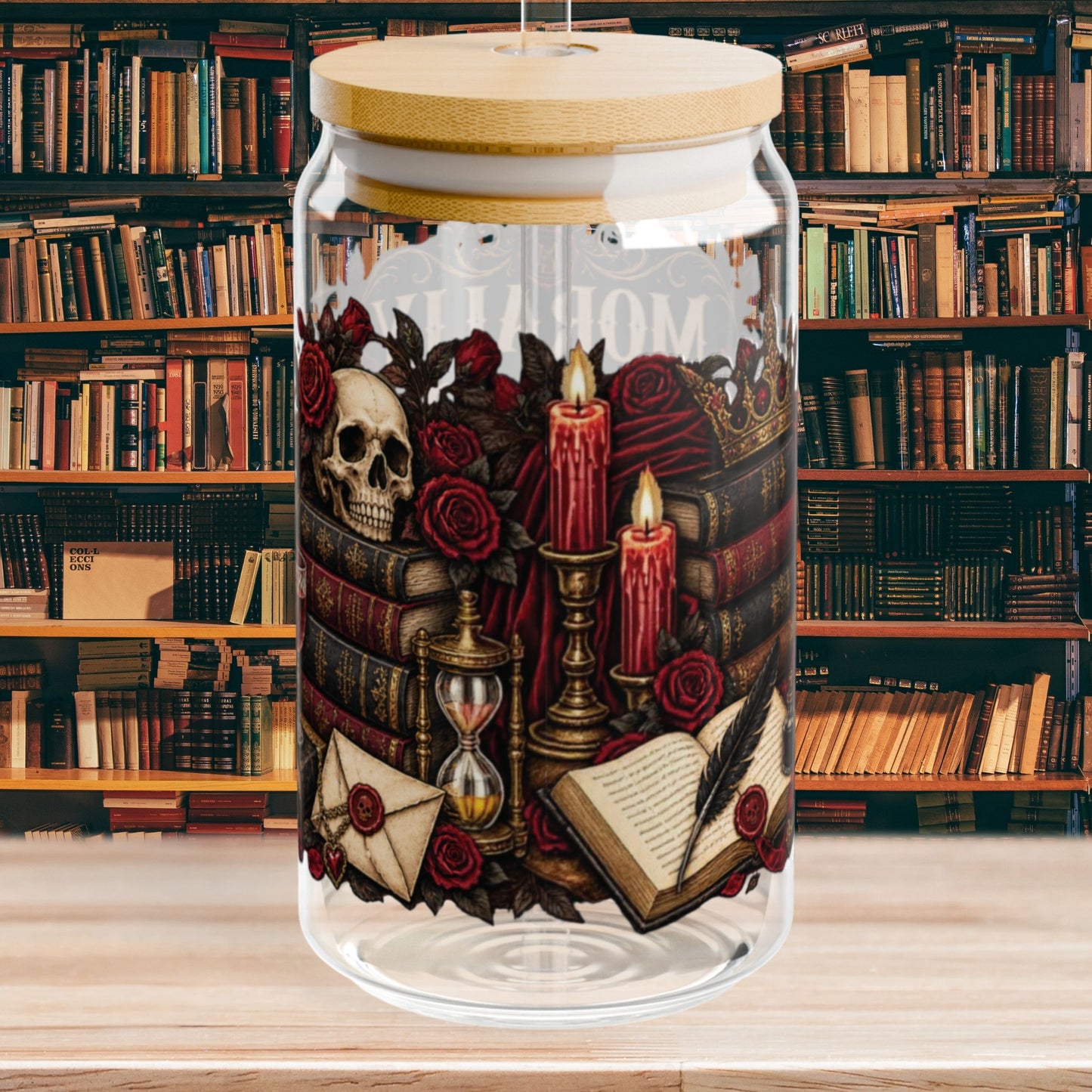Morally Gray Is My Favorite Color 16 oz Glass Cup, Dark Romance Book Lover Libby Cup, Gothic Reader Gift