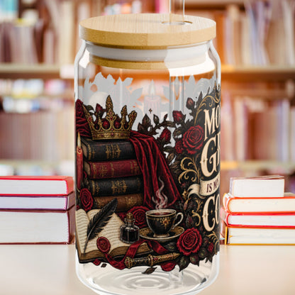 Morally Gray Is My Favorite Color 16 oz Glass Cup, Dark Romance Book Lover Libby Cup, Gothic Reader Gift