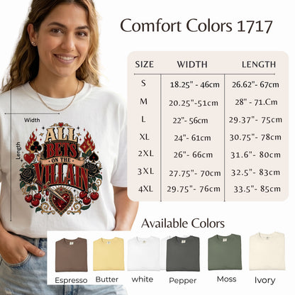 All Bets on the Villain Shirt, Dark Romance Book Lover Tee, Villain Era Graphic Shirt, BookTok Reader Gift