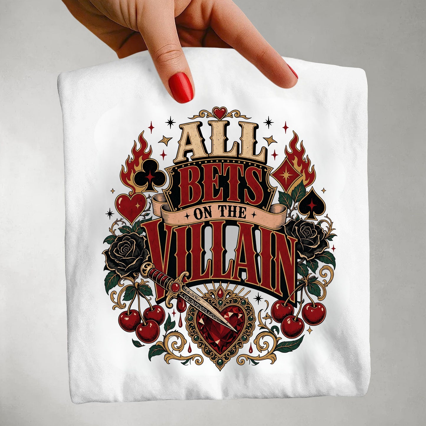 All Bets on the Villain Shirt, Dark Romance Book Lover Tee, Villain Era Graphic Shirt, BookTok Reader Gift