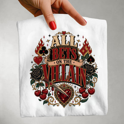 All Bets on the Villain Shirt, Dark Romance Book Lover Tee, Villain Era Graphic Shirt, BookTok Reader Gift