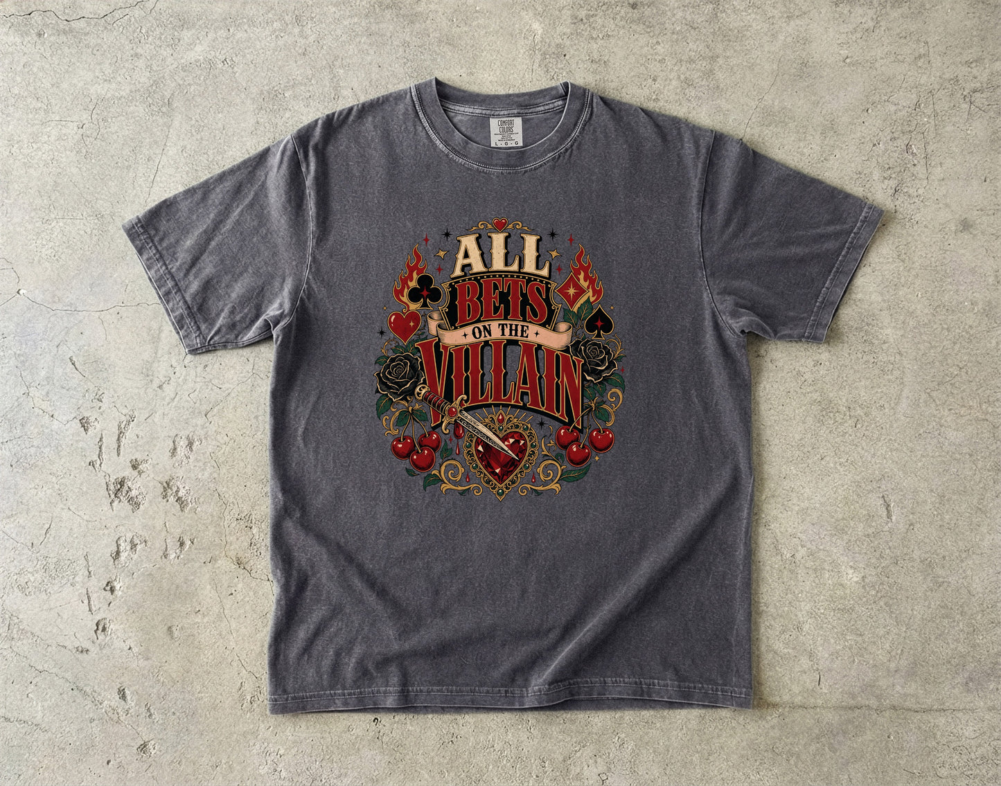 All Bets on the Villain Shirt, Dark Romance Book Lover Tee, Villain Era Graphic Shirt, BookTok Reader Gift