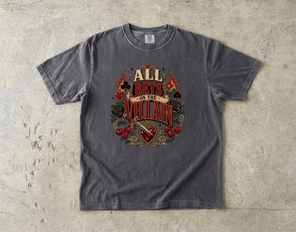 All Bets on the Villain Shirt, Dark Romance Book Lover Tee, Villain Era Graphic Shirt, BookTok Reader Gift