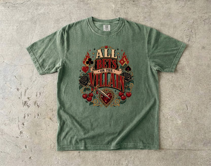 All Bets on the Villain Shirt, Dark Romance Book Lover Tee, Villain Era Graphic Shirt, BookTok Reader Gift