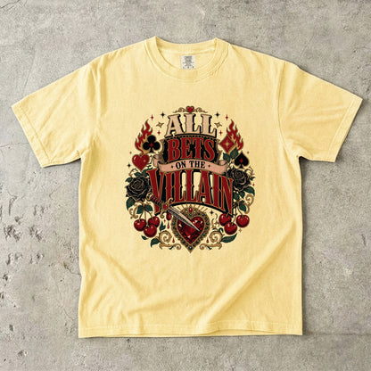 All Bets on the Villain Shirt, Dark Romance Book Lover Tee, Villain Era Graphic Shirt, BookTok Reader Gift