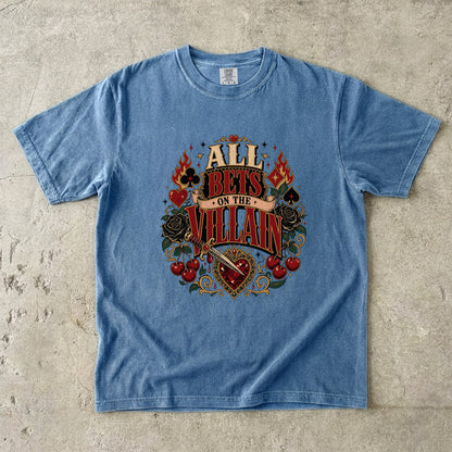 All Bets on the Villain Shirt, Dark Romance Book Lover Tee, Villain Era Graphic Shirt, BookTok Reader Gift
