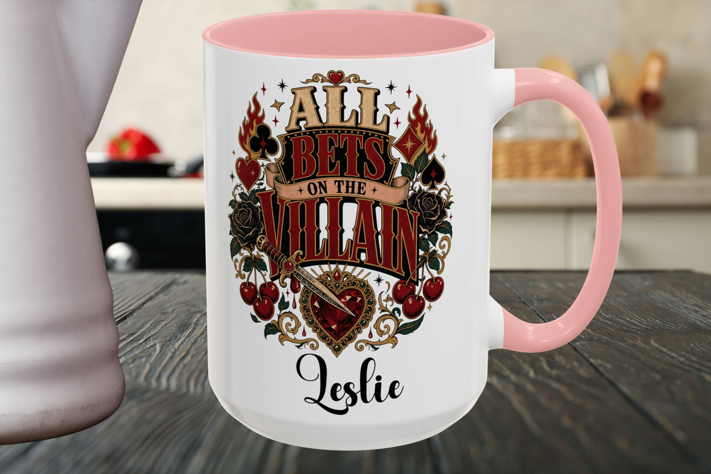 All Bets on the Villain Personalized Mug, Dark Romance Book Lover Mug, Custom Romantasy Reader Giftug