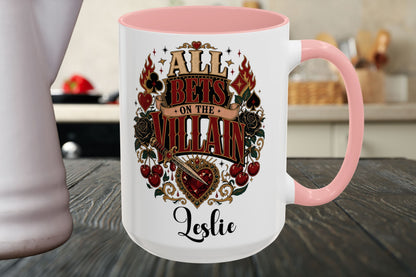 All Bets on the Villain Personalized Mug, Dark Romance Book Lover Mug, Custom Romantasy Reader Giftug