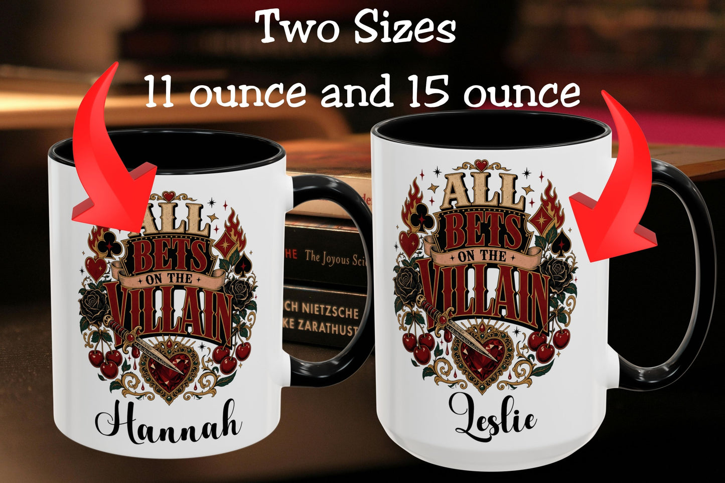 All Bets on the Villain Personalized Mug, Dark Romance Book Lover Mug, Custom Romantasy Reader Giftug