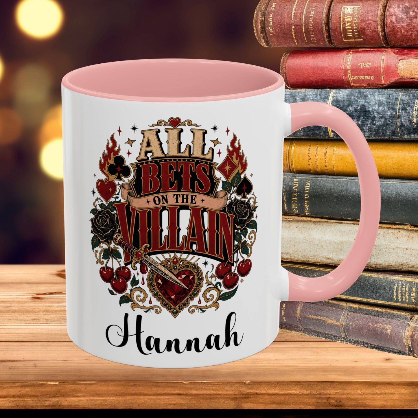 All Bets on the Villain Personalized Mug, Dark Romance Book Lover Mug, Custom Romantasy Reader Giftug