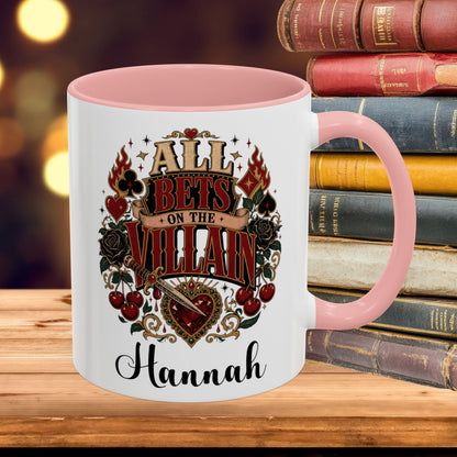 All Bets on the Villain Personalized Mug, Dark Romance Book Lover Mug, Custom Romantasy Reader Giftug