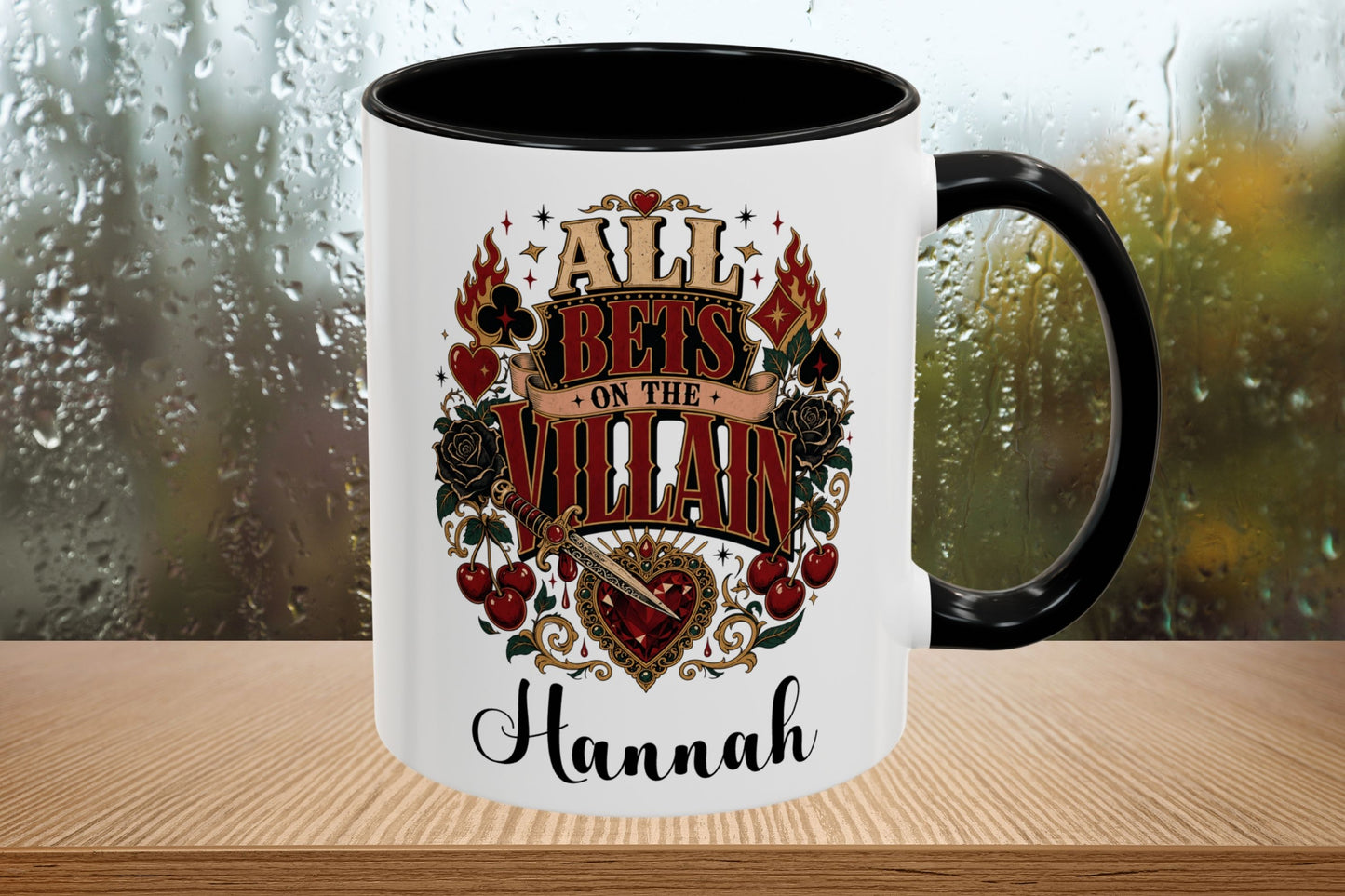 All Bets on the Villain Personalized Mug, Dark Romance Book Lover Mug, Custom Romantasy Reader Giftug