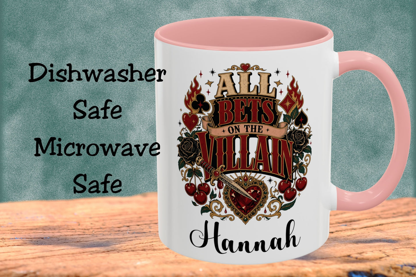 All Bets on the Villain Personalized Mug, Dark Romance Book Lover Mug, Custom Romantasy Reader Giftug
