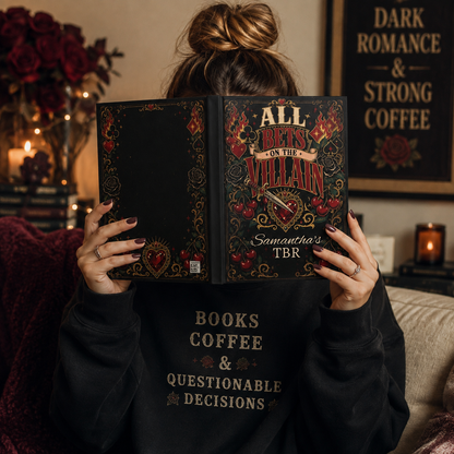 Personalized All Bets on the Villain TBR Journal, Dark Romance Reading Journal, Custom Book Lover Notebook