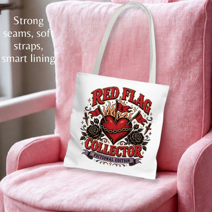 Red Flag Collector Fictional Edition Tote Bag, Dark Romance Book Lover Bag, Bookish Reader Tote