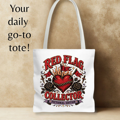 Red Flag Collector Fictional Edition Tote Bag, Dark Romance Book Lover Bag, Bookish Reader Tote