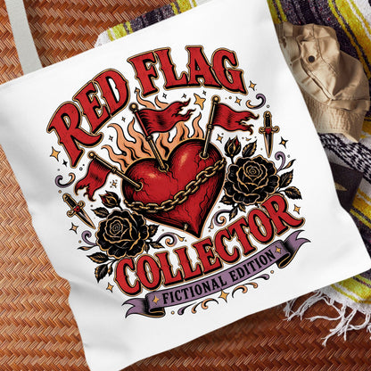 Red Flag Collector Fictional Edition Tote Bag, Dark Romance Book Lover Bag, Bookish Reader Tote