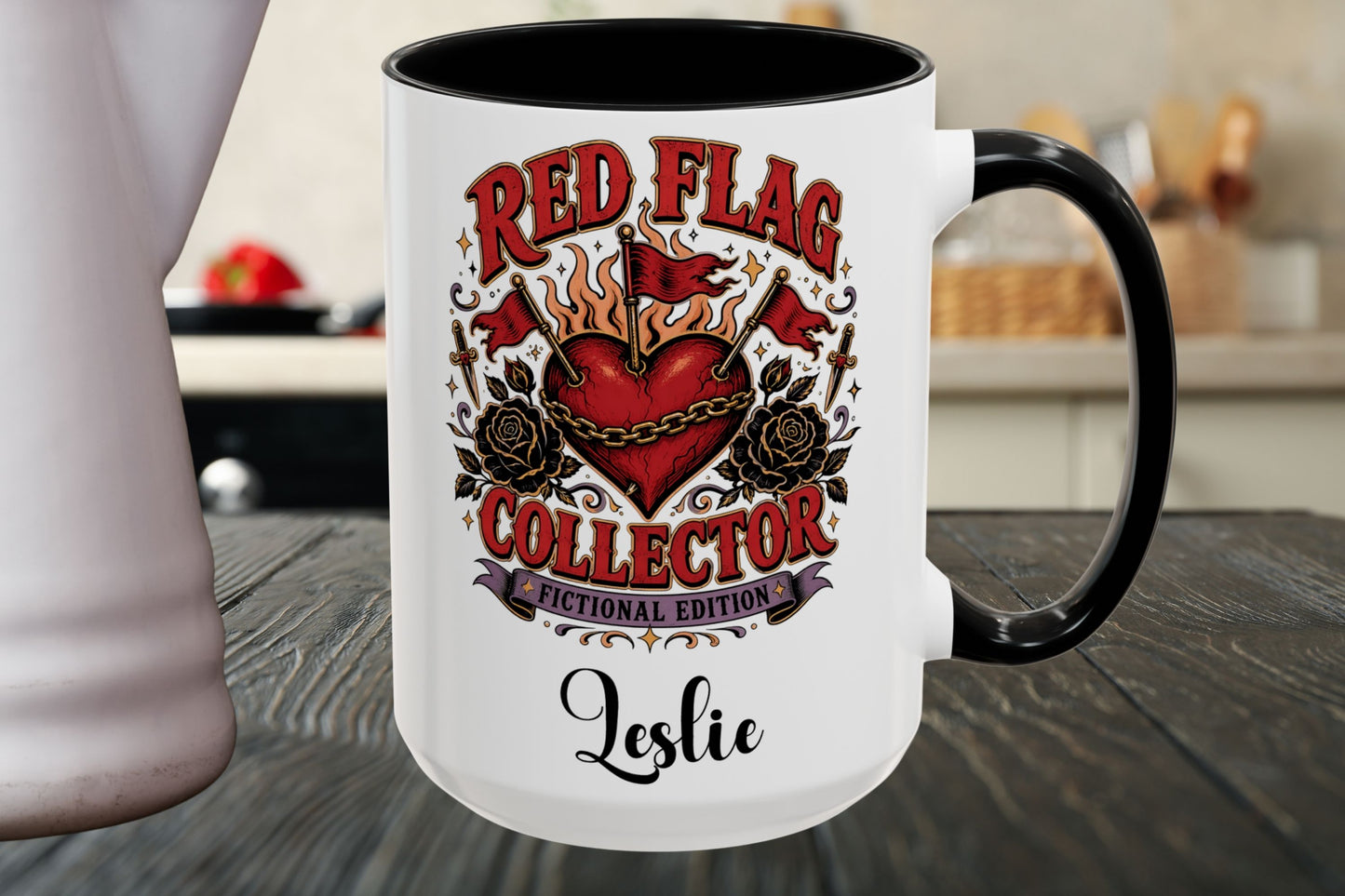 Personalized Red Flag Collector Mug, Fictional Edition Dark Romance Mug, Custom Book Lover Gift