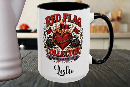 Personalized Red Flag Collector Mug, Fictional Edition Dark Romance Mug, Custom Book Lover Gift