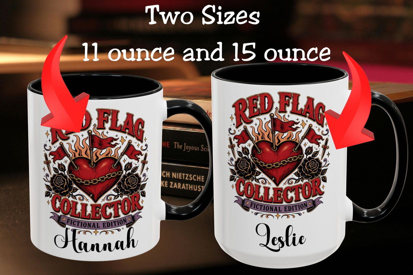 Personalized Red Flag Collector Mug, Fictional Edition Dark Romance Mug, Custom Book Lover Gift