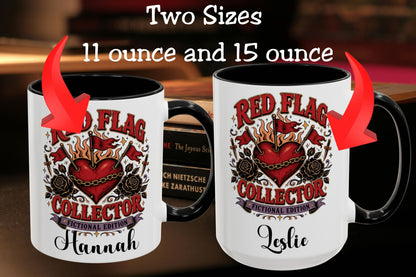 Personalized Red Flag Collector Mug, Fictional Edition Dark Romance Mug, Custom Book Lover Gift