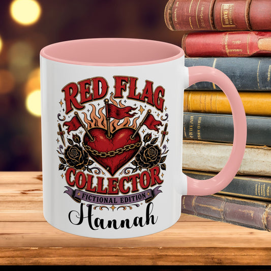 Personalized Red Flag Collector Mug, Fictional Edition Dark Romance Mug, Custom Book Lover Gift