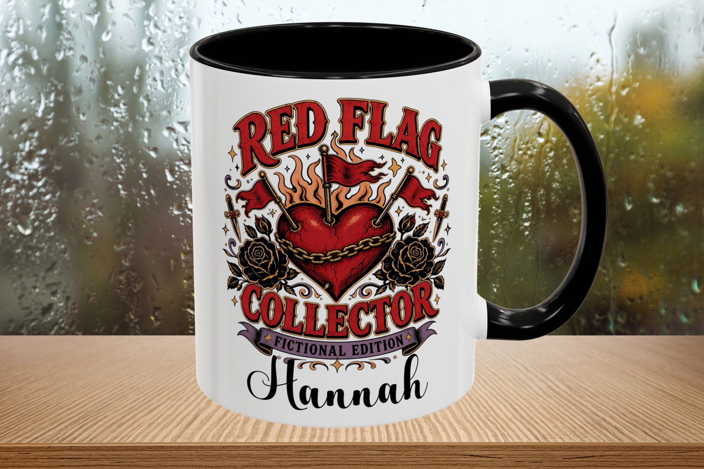 Personalized Red Flag Collector Mug, Fictional Edition Dark Romance Mug, Custom Book Lover Gift