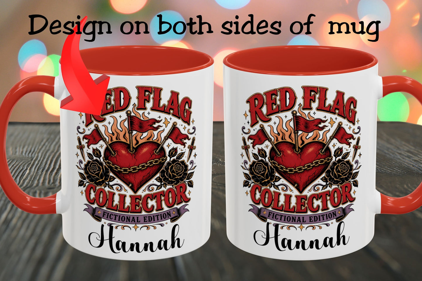 Personalized Red Flag Collector Mug, Fictional Edition Dark Romance Mug, Custom Book Lover Gift