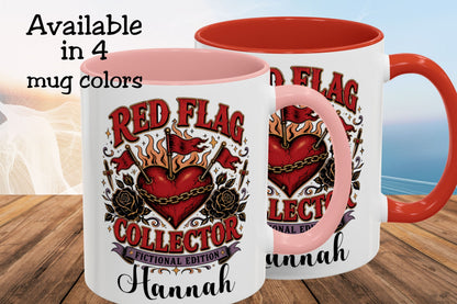 Personalized Red Flag Collector Mug, Fictional Edition Dark Romance Mug, Custom Book Lover Gift