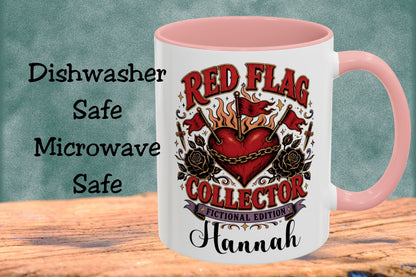 Personalized Red Flag Collector Mug, Fictional Edition Dark Romance Mug, Custom Book Lover Gift