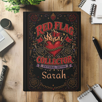 Personalized Red Flag Collector Journal, Fictional Edition Dark Romance Journal, Custom Book Lover Notebook