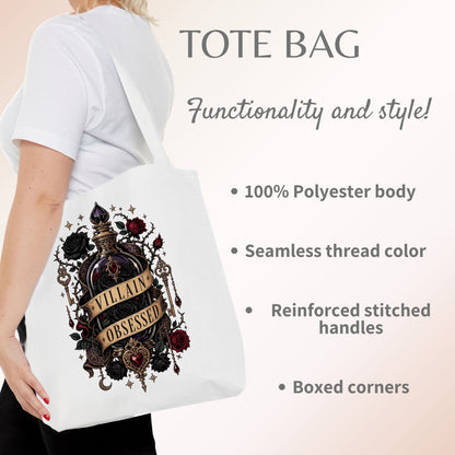 Villain Obsessed Tote Bag, Dark Romance Book Lover Bag, Romantasy Reader Tote, BookTok Gift