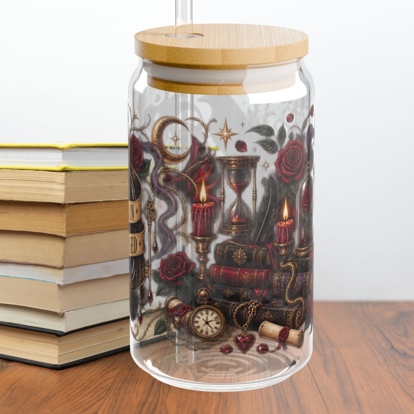 Villain Obsessed Glass Cup, 16 oz Dark Romance Book Lover Cup, Romantasy Reader Gift, BookTok Glass Can