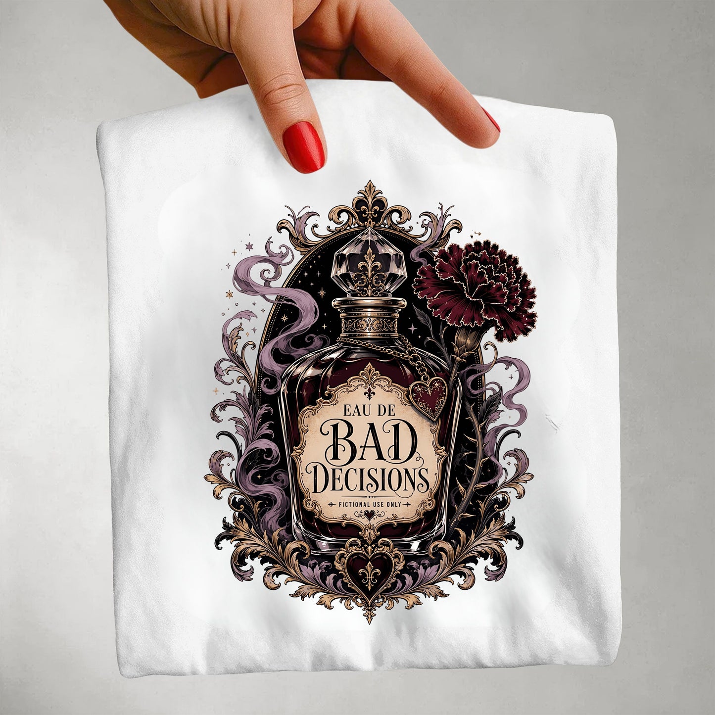 Bad Decisions Fictional Use Only Shirt, Dark Romance Reader Tee, Book Lover Graphic Shirt, Romantasy BookTok Gift
