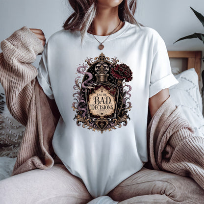 Bad Decisions Fictional Use Only Shirt, Dark Romance Reader Tee, Book Lover Graphic Shirt, Romantasy BookTok Gift