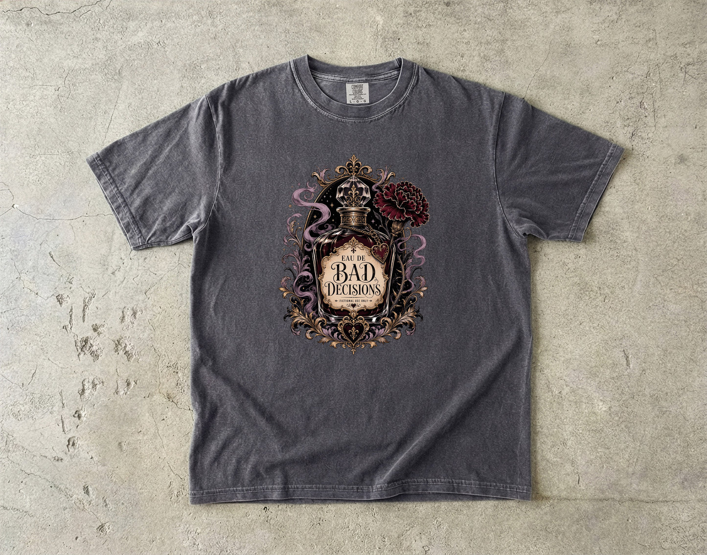 Bad Decisions Fictional Use Only Shirt, Dark Romance Reader Tee, Book Lover Graphic Shirt, Romantasy BookTok Gift