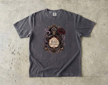Bad Decisions Fictional Use Only Shirt, Dark Romance Reader Tee, Book Lover Graphic Shirt, Romantasy BookTok Gift