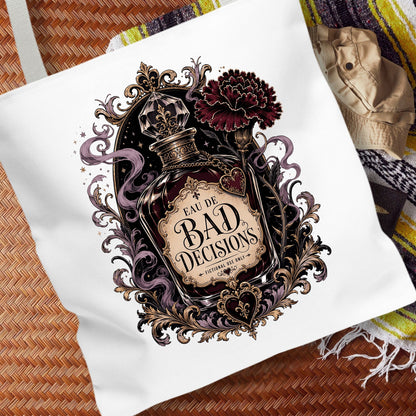 Bad Decisions Fictional Use Only Tote Bag, Dark Romance Book Lover Tote, Romantasy Reader Bag, BookTok Gift