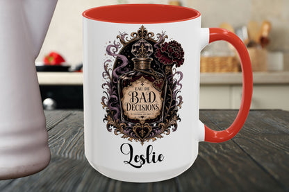Personalized Bad Decisions Mug, Dark Romance Reader Mug, Custom Book Lover Coffee Cup, Romantasy Bookish Gift