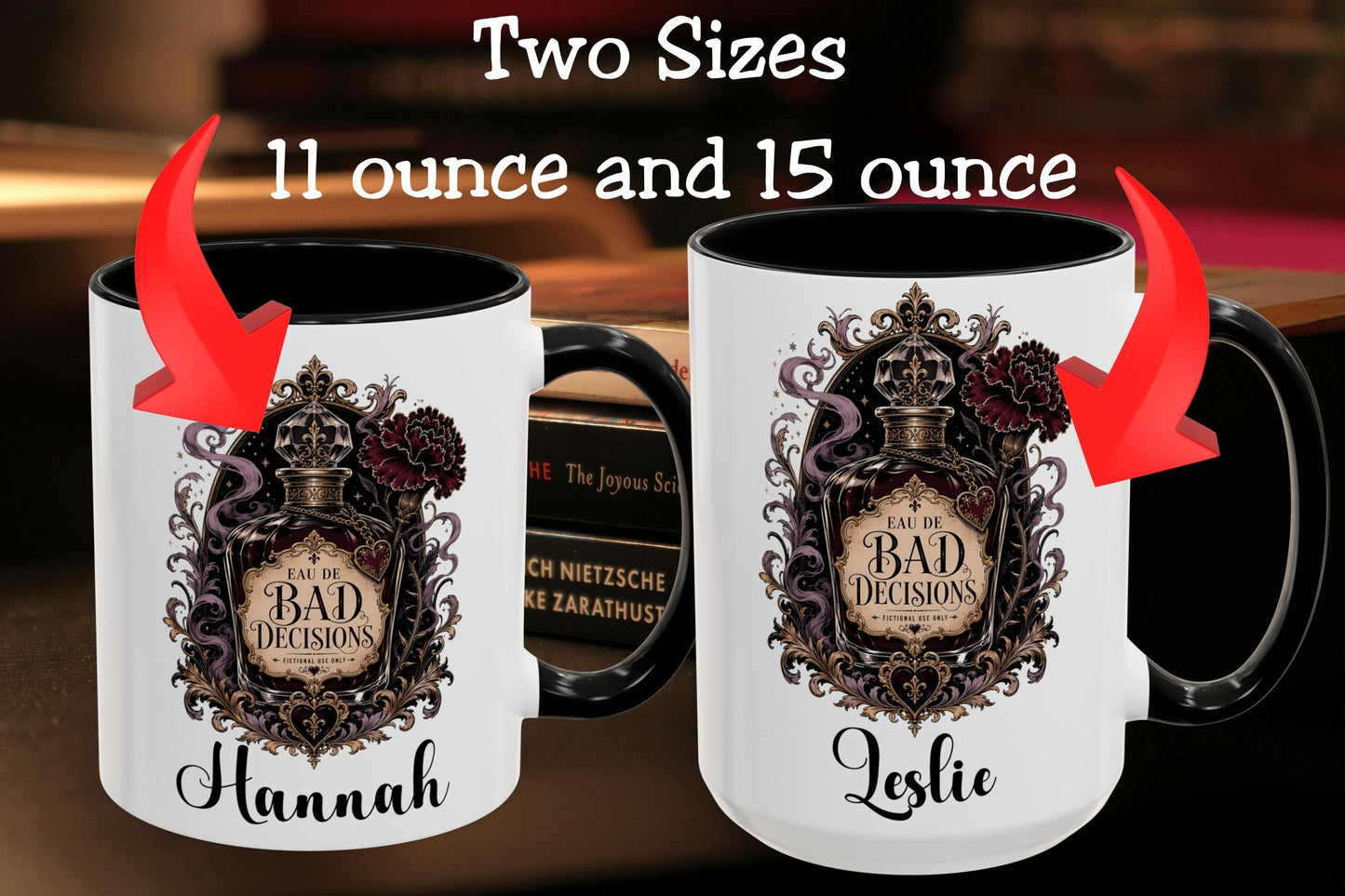 Personalized Bad Decisions Mug, Dark Romance Reader Mug, Custom Book Lover Coffee Cup, Romantasy Bookish Gift